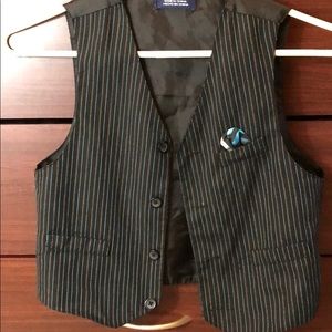 Boys vest, Sz 7, blue/black striped